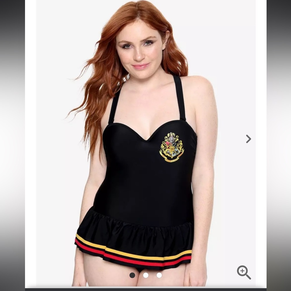 Hot Topic Harry Potter Hogwarts One Piece Swimsuit with Skirt XS Cosplay Nerdy